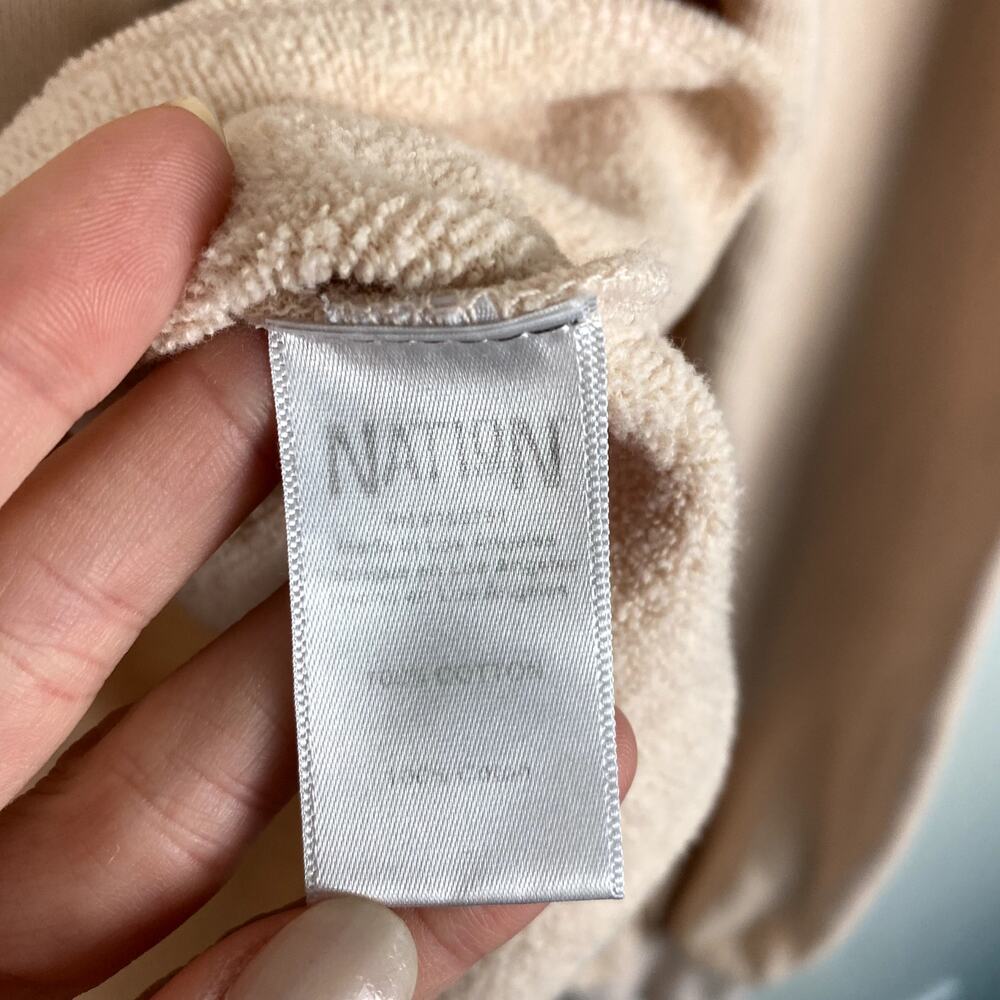 Nation LTD Ruffle Trim Hooded Sweatshirt in Light Pink Small - Picture 5 of 7